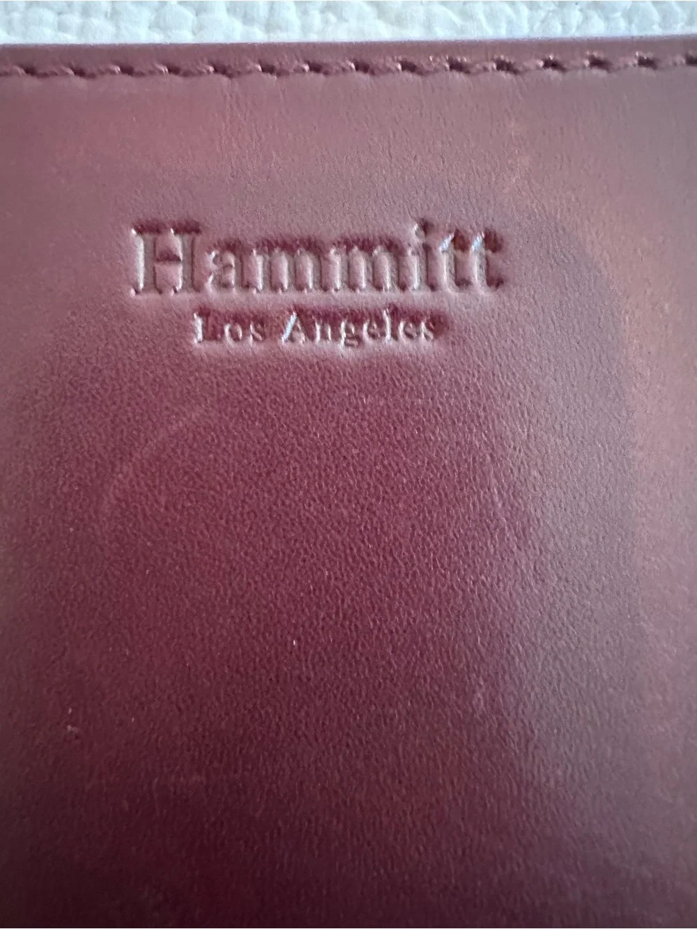 Hammitt Burgundy Leather Zip Wallet with Gold Studs